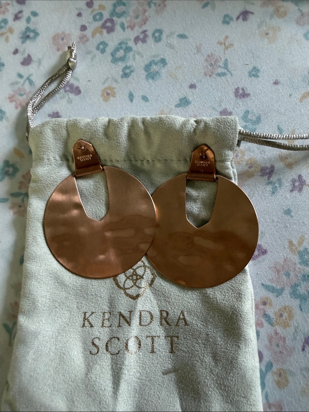 Kendra Scott Copper-Tone Disc Drop Earrings - Picture 3 of 5